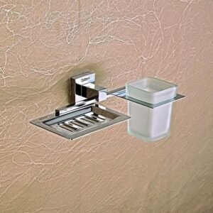 WALL MOUNTED SOAP DISH AND TOOTHBRUSH HOLDER