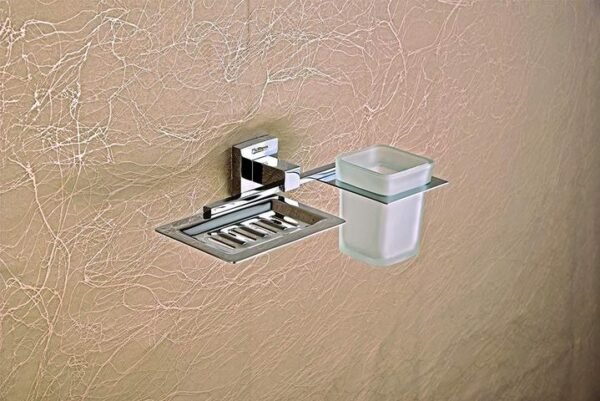 WALL MOUNTED SOAP DISH AND TOOTHBRUSH HOLDER